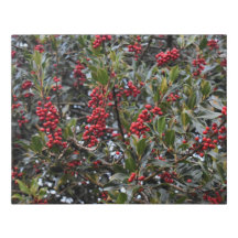 Holly Berry Bush Faux Canvas envueltas pequeños