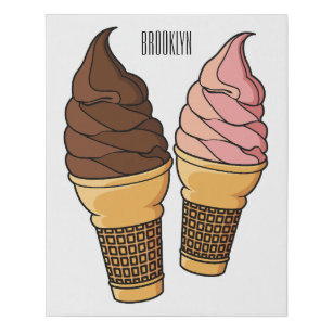 Lienzo De Imitación Ilustracion de personalizado de helado de cono