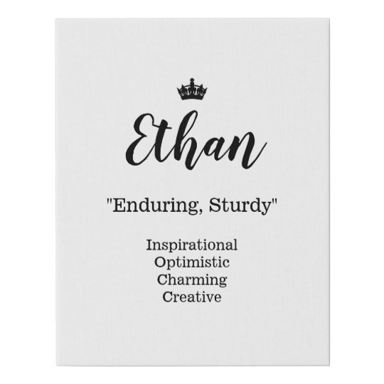 Lienzo De Imitacion Imagen Conocida De La Lona Del Significado Ethan Zazzle Es