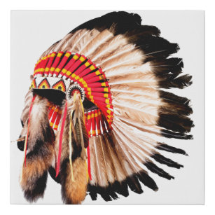 Lienzo De Imitación jefe indígena de américa nativa (chi indio)