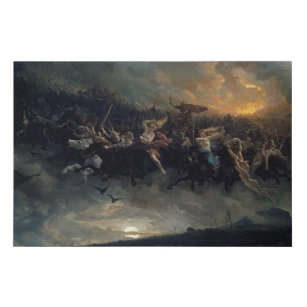 Lienzo De Imitación La caza silvestre de Odin, 1872 por Peter Nicolai 