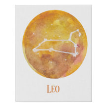 Leo Constellation amarillo acuarela