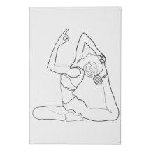 Línea mínima de dibujo de yoga