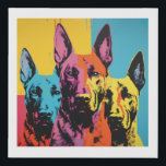 Lienzo De Imitación Malinois - ART POP<br><div class="desc">El gráfico representa a un perro malinés con un estilo de arte pop,  capturando su energía y carisma a través de colores llamativos,  formas exageradas y una composición dinámica</div>