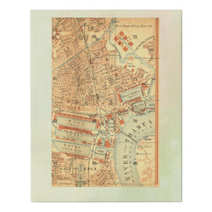 Lienzo De Imitación Mapa de Londres vintage