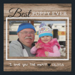 Lienzo De Imitación Mejor Disquete De Madera Rusa Foto Abuelo<br><div class="desc">Exprese lo mucho que amas a tu abuelo con cariño. Un cuadro de arte de lienzo fotográfico con fotos de abuelo y nieto llenará su corazón de felicidad.</div>
