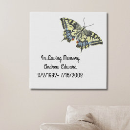 Lienzo De Imitación Memorial de Mariposa Personalizado