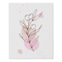 Minimalist Botanical Leaves Canvas Wall 