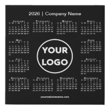 Mínimo logotipo de la compañía Calendar 2026 en ne