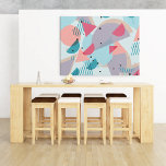 Lienzo De Imitación Modern Hip Abstract Geometric 50s Art Pattern<br><div class="desc">Classy, fun and contemporary pink, coral blush orange, teal blue green abstract geometric triangles, polka dots, stripes and half circles mosaic pattern on a pastel colored background. Stylish original and cool cover for the trend-savvy and art-loving hip trendsetter, trendy look style motif lover. Available on a variety of modern home...</div>