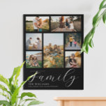Lienzo De Imitación Moderno Collage de fotos Personalizado Elegante Fa<br><div class="desc">Crea tu propio arte fotográfico personalizado,  simplemente agrega tus fotos favoritas para una decoración personalizada de casa familiar.</div>