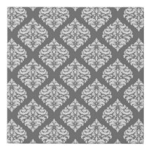 Moderno Gris Flourist Pattern Wall Art