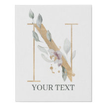 N Floral monograma personalizado