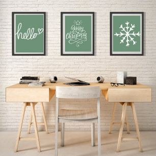 Lienzo De Imitación Navidades de Saga Green Hello