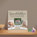 Lienzo De Imitación Nietos 3 Collage de fotos y pie de foto Beige<br><div class="desc">Personalizado foto de lienzo impreso para abuelos o nietos. La cita dice "los nietos ocupan un lugar en su corazón que no sabían que estaba vacío" y está escrito con elegante caligrafía y tipografía en mayúsculas. La plantilla de la foto está configurada para que agregue 3 de sus imágenes favoritas,...</div>