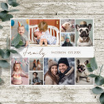 Lienzo De Imitación Nombre de familia 10 Foto múltiple<br><div class="desc">¡Una manera tan divertida de mostrar algunas fotos familiares! Este rompecabezas ofrece una opción de collage de 10 fotos. Letra de guión de moda con el dicho "Familia". Plantilla fácil de usar. Simplemente suba 10 de tus fotos favoritas.</div>