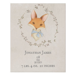 Lienzo De Imitación Nombre Personalizado Nacimiento Estadísticas Bebés