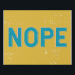 Lienzo De Imitación NOPE - Tipografía alterada en amarillo y azul<br><div class="desc">NOPE - Tipografía con problemas en la impresión de lienzos amarillos y azules</div>