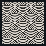 Lienzo De Imitación Onda Japonesa Seigaiha Blanco Negro Y Crema<br><div class="desc">Patrón De Ola Seigaiha Japonesa - Blanco Negro Y Crema.</div>