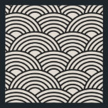 Lienzo De Imitación Onda Japonesa Seigaiha Blanco Negro Y Crema<br><div class="desc">Patrón De Ola Seigaiha Japonesa - Blanco Negro Y Crema.</div>