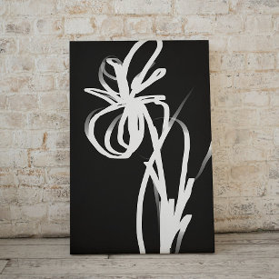 Lienzo De Imitación Orquídea Noir: Resumen en blanco y negro