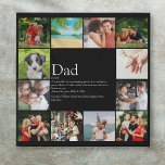 Lienzo De Imitación Papá padre definición 12 foto negro<br><div class="desc">Personaliza con 12 fotos favoritas y texto personalizado para tu padre, papá o padre especial para crear un regalo único para el día del padre, cumpleaños, Navidades o cualquier día que quieras mostrar lo que significa para ti. Una manera perfecta de mostrarle lo increíble que es cada día. Diseñado por...</div>