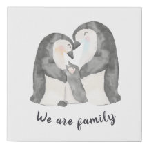 Papel de tela envuelto de la familia de los pingüi