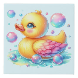 Lienzo De Imitación Pato Burbuja Arcoíris