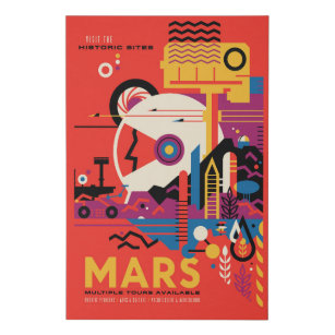 Lienzo De Imitación Poster del Espacio Retro - Programa de Exploración