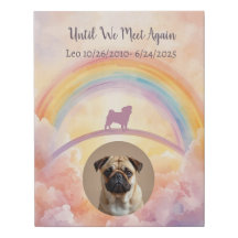 Pug Rainbow Bridge Memorial Canvas Watercolor Pet