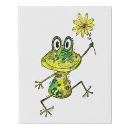 Lienzo De Imitación Rana feliz y caprichosa