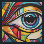 Lienzo De Imitación Resumen Art Deco colorido de los ojos<br><div class="desc">Esta no es tu tarjeta de visita promedio,  ¡es un mini fiesta para tus ojos!</div>
