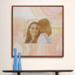 Lienzo De Imitación Resumen de color de agua Peach Swirl Personalizado<br><div class="desc">Resumen de color de agua Paint Paint Swirl Personalizado fotograma</div>