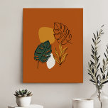 Lienzo De Imitación Resumen De Las Hojas De Terracotta Boho Y Foliage<br><div class="desc">Resumen De Las Hojas De Terracotta Boho Y Foliage Faux Canvas Imprimir</div>