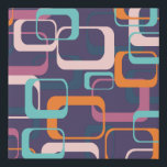 Lienzo De Imitación Retro Geometric Mid Century Shapes Art<br><div class="desc">Un divertido retro da forma al diseño en un moderno estilo de edad del espacio atómico de mediados de siglo con un fondo morado que se puede personalizar.</div>