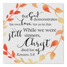 Romanos 5:8 Biblia Verse Typografía Foliage Fall