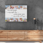 Lienzo De Imitación Se le ha perdido el recuerdo de los 10 Collages de<br><div class="desc">Personalizado, recubrimiento fotográfico, que se puede personalizar con 10 fotos propias. El poema conmemorativo dice "te extrañan todos los días; te encantan más de lo que cualquier palabra podría decir". Está escrito con tipografía moderna y elegantes letras a mano, con una paleta de colores de blanco y negro. La plantilla...</div>