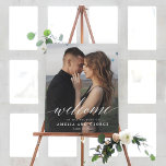 Lienzo De Imitación Signo de bienvenida de Boda de fotos con guión mod<br><div class="desc">Una señal simplemente elegante que los huéspedes adorarán. Los colores del texto y del fondo son totalmente editables para que coincidan con el tema. Diseño de © berryberrydulce . Hay archivos digitales imprimibles y elementos coincidentes disponibles. Visita nuestro sitio web www.berryberrysweet.com para más detalles!</div>