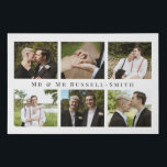 Lienzo De Imitación Sr. y Sr. Elegant Collage de fotos Boda LGBT<br><div class="desc">Elegante y minimalista collage de fotos boda con Mr. & Mr. Apellido escrito en un elegante tipo de letra. Boda romántico collage de fotos imita la impresión de lienzo en blanco con texto negro. Impresión falsa de lienzo con seis de tus fotos bodas.</div>
