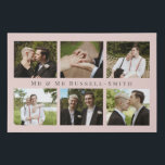 Lienzo De Imitación Sr. y Sr. Elegant Collage de fotos Boda LGBT de Ru<br><div class="desc">Elegante y minimalista collage de fotos boda con Mr. & Mr. Apellido escrito en un elegante tipo de letra. Romántico collage de fotos boda impresión de tela falsa en rosa rubor con texto gris. Impresión falsa de lienzo con seis de tus fotos bodas.</div>