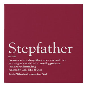 Lienzo De Imitación Stepfather, Stepdad Definition Fun Burgundy