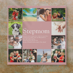 Lienzo De Imitación Stepmom Bonus Mom Definition Collage de fotos Pink