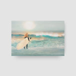 Lienzo De Imitación Surfer Chica Blue Ocean Waves<br><div class="desc">Chica y tablas de surf en una playa que da a las olas del océano tropical,  a punto de hacer surf. Material gráfico original KL Stock</div>