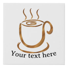 Lienzo De Imitación Taza de vapor de Java | Café y té curvo de madera