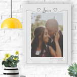 Lienzo De Imitación Tipografía personalizada de fotos de amor de coraz<br><div class="desc">Haz un dibujo de pared personalizado de foto-keepsake - imagen falsa de tela envuelta de Ricaso - agrega tus propias fotos y texto - un impresionante estilo de tipografía de corazón de amor rodea tu fotografía - maravillosos regalos de keepsake</div>