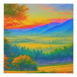 Lienzo De Imitación Un hermoso paisaje acuarela