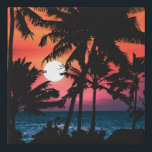 Lienzo De Imitación Verano Tropical Naranja Rosa Palm Trees Sunset<br><div class="desc">Este diseño tropical y fresco es perfecto para los meses cálidos de verano. Cuenta con una moderna puesta de sol de neón rosa, naranja y violeta con siluetas negras de palmeras y un sol brillante. ¡Es hermoso, magnífico y pintoresco! ***NOTA DE DISEÑO IMPORTANTE: Para cualquier solicitud de diseño personalizado, como...</div>