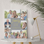 Lienzo De Imitación Vida familiar 7 Foto gris y amarillo<br><div class="desc">Lienzo personalizado con tus fotos favoritas y citas familiares modernas. "La vida familiar es lo mejor de la vida" está escrito en escritura casual y tipografía de tipografía delgada y el diseño tiene una moderna paleta de colores de gris y amarillo (editable). Añade tus fotos, trabajando en el sentido de...</div>
