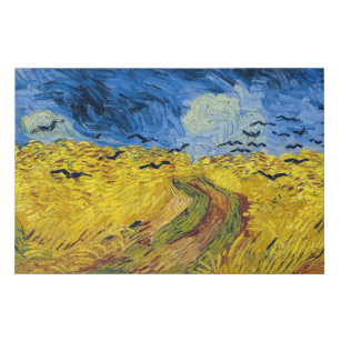 Lienzo De Imitación Vincent van Gogh - Wheatfield con cuervos