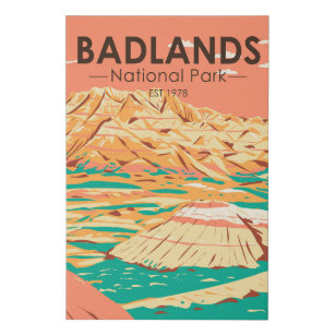 Lienzo De Imitación Vintage paisajístico del Parque Nacional Badlands